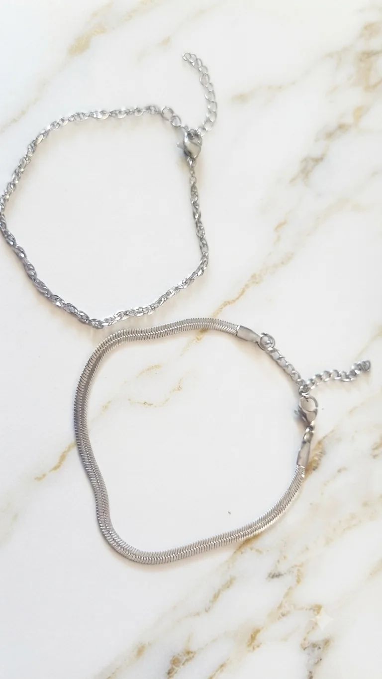 Armband Set „Gedrehter Schlangenglanz“ 21 cm für Frauen