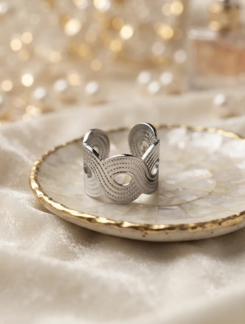 Breiter Wellen-Ring im Boho-Look – 18 mm