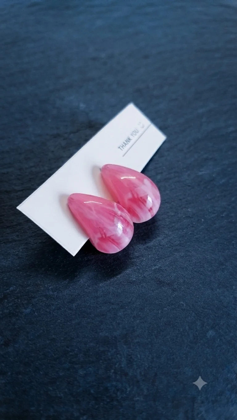 Chunky Creolen-Ohrstecker in Himbeerrosa / Beere für Frauen
