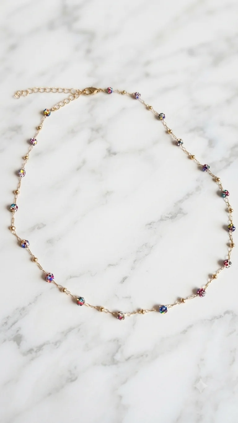 „Confetti Glow“ in Gold mit bunten Perlen für Frauen
