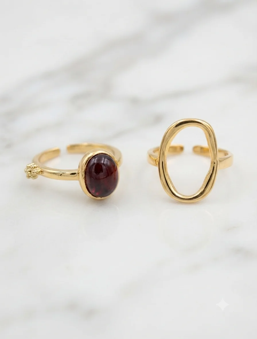 „Crimson Oval“ Ringe EU 60 für Frauen