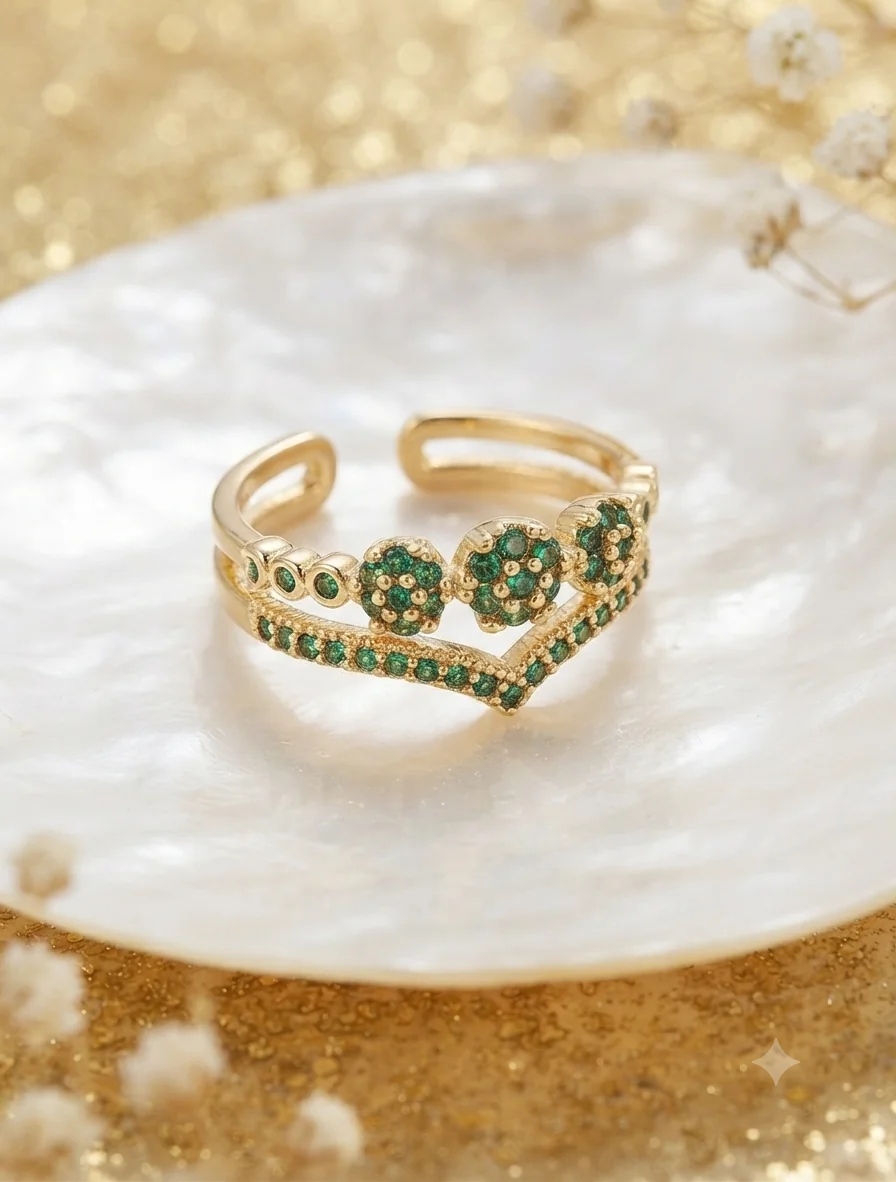 „Emerald Tiara“ Ring EU 57 für Frauen