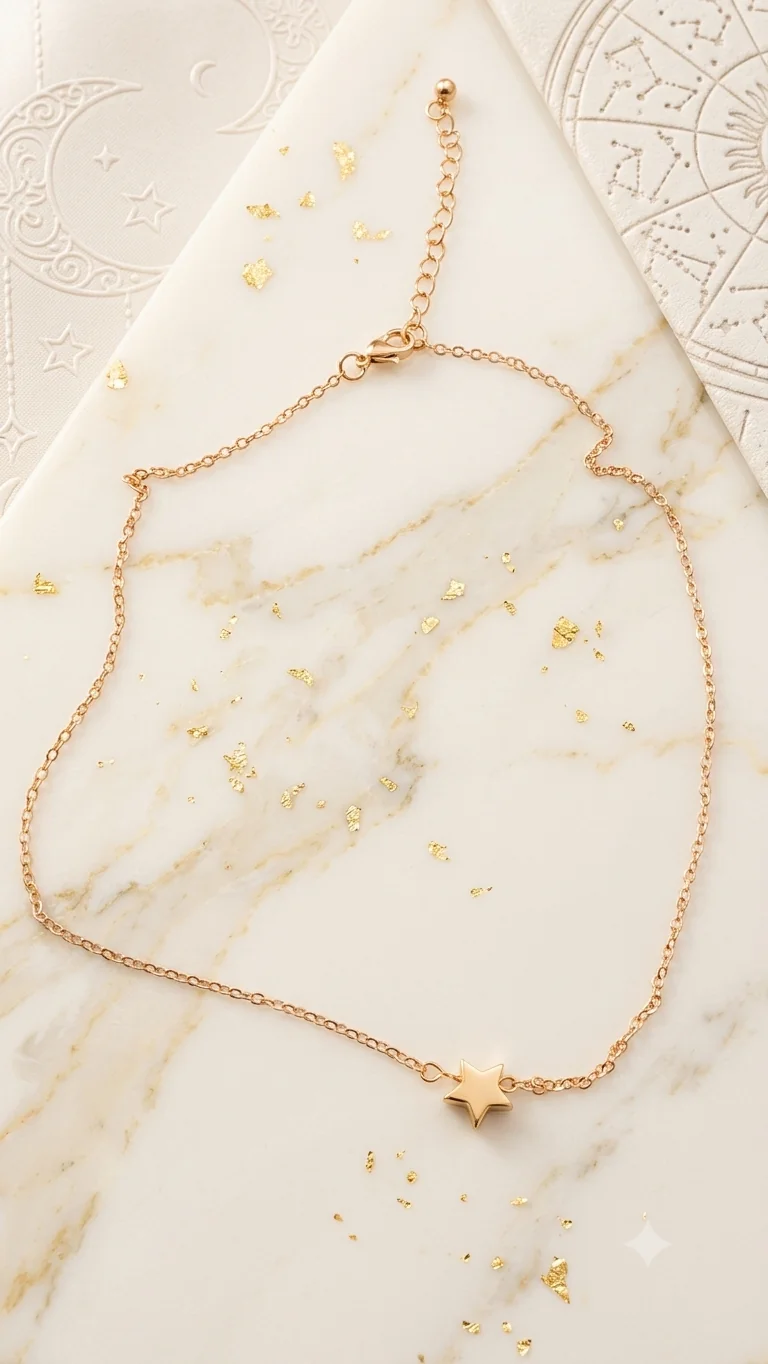 Filigrane Sternen-Halskette (49 cm) – Elegante Gliederkette in Gold für Frauen
