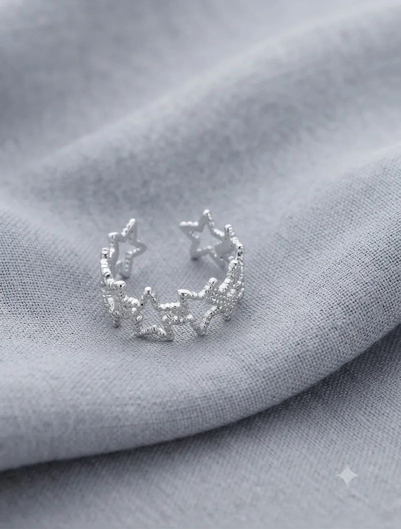 Filigraner Sternen Ring Silber-Look – 18 mm