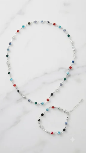 Funkelndes Strass-Schmuckset „Rainbow“ – Filigrane Halskette & Armband mit bunten Steinen FÜR FRAUEN