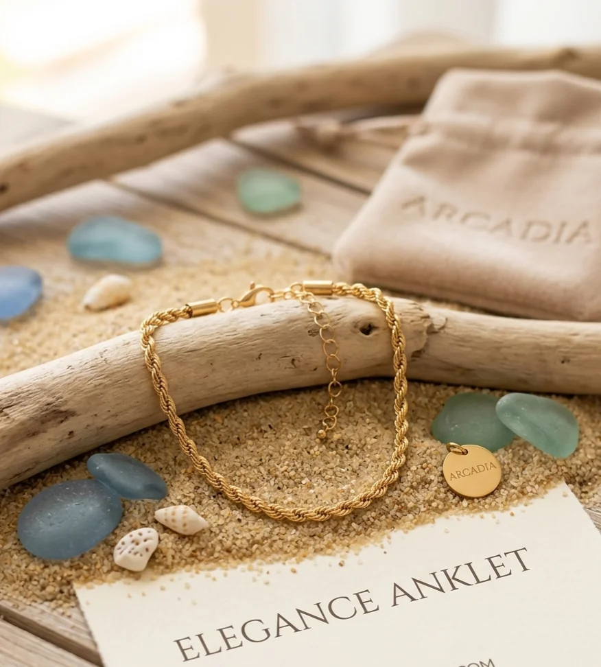 🌟 Fußkette „Elegance Anklet“ in Gold-Optik  (Für Frauen)