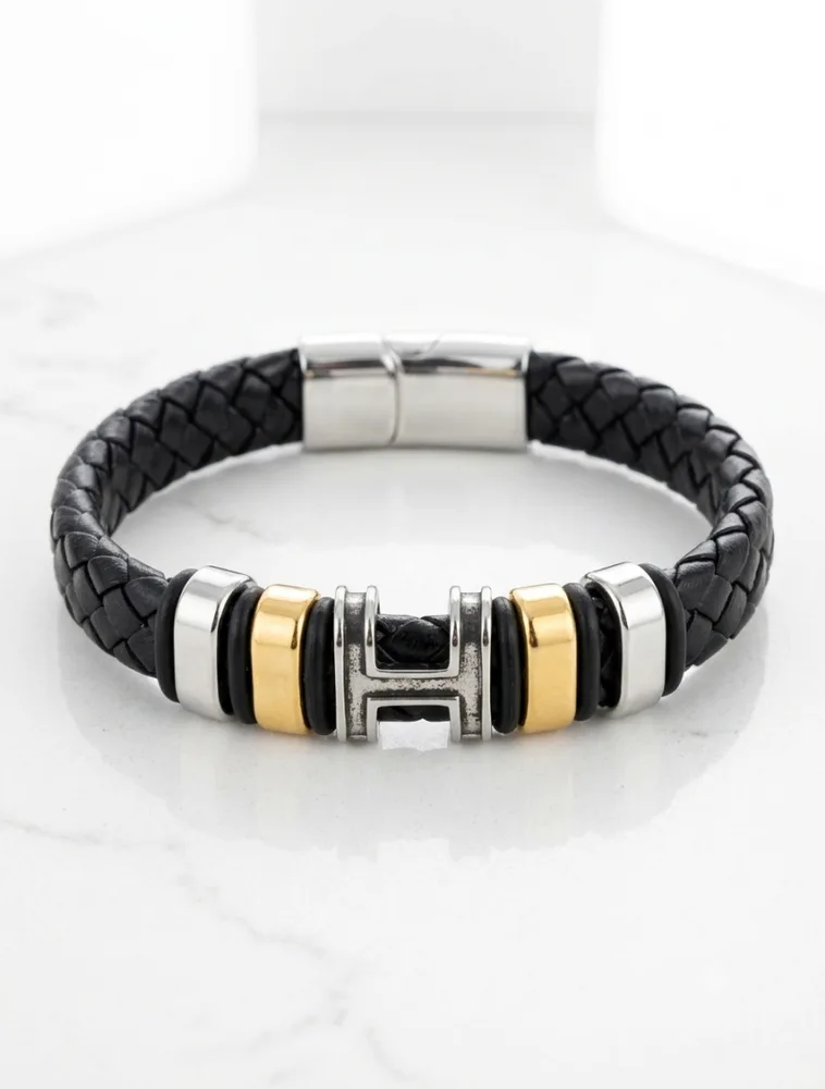 Geflochtenes Herrenarmband „Tricolor Link“ für Männer