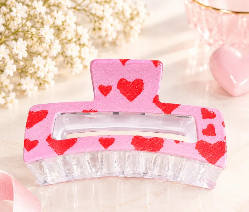 Haarklammer „Glitter Pink Hearts“
