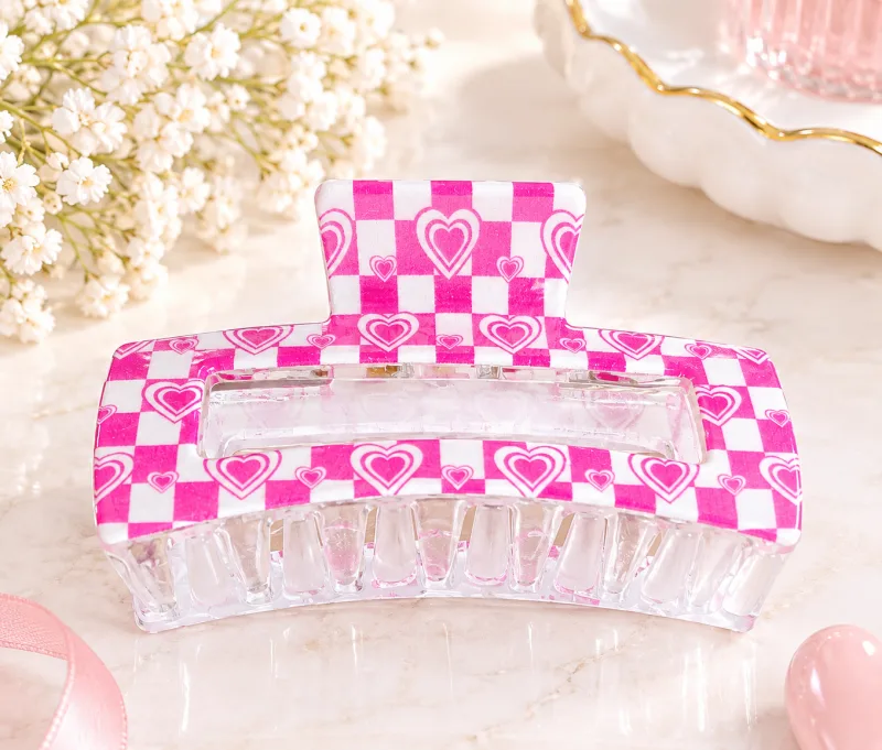 Haarklammer „Pink Checkerboard“