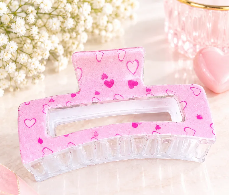 Haarklammer „Pink Sparkle Hearts“