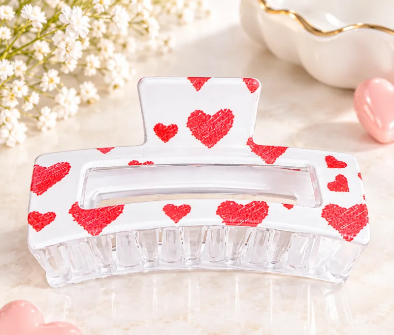 Haarklammer „White Hearts“