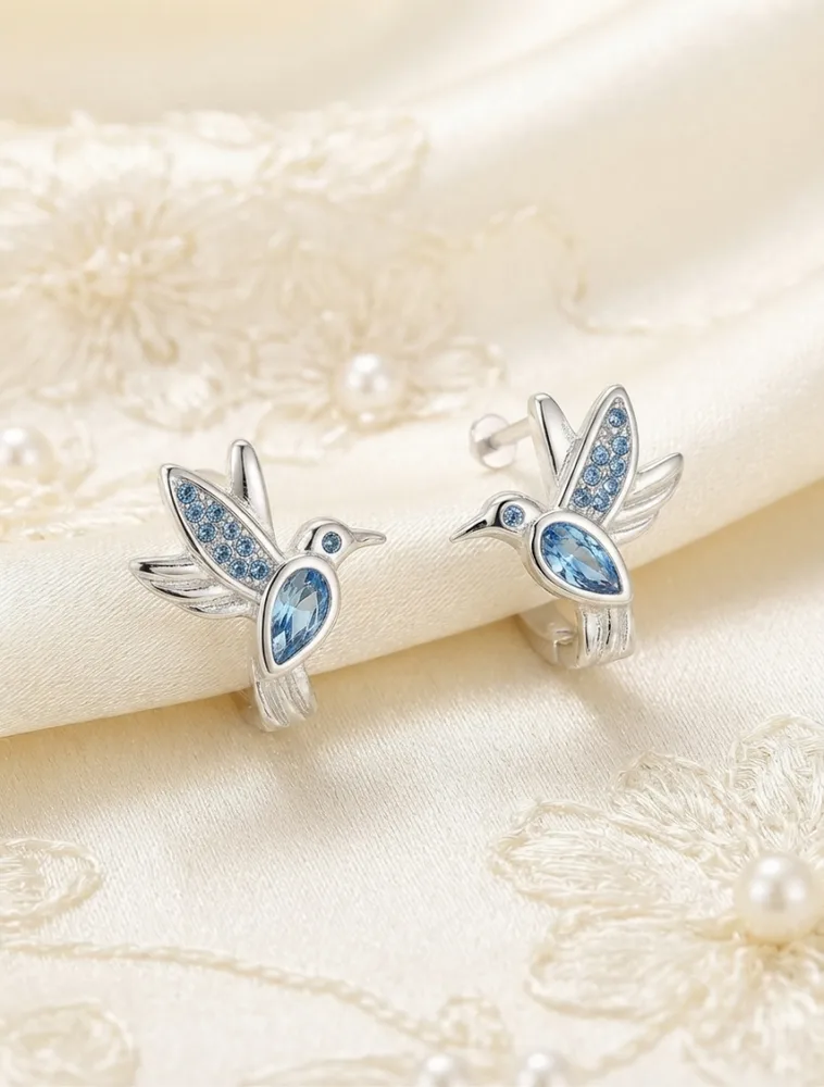 Kolibri Creolen Silber-Look