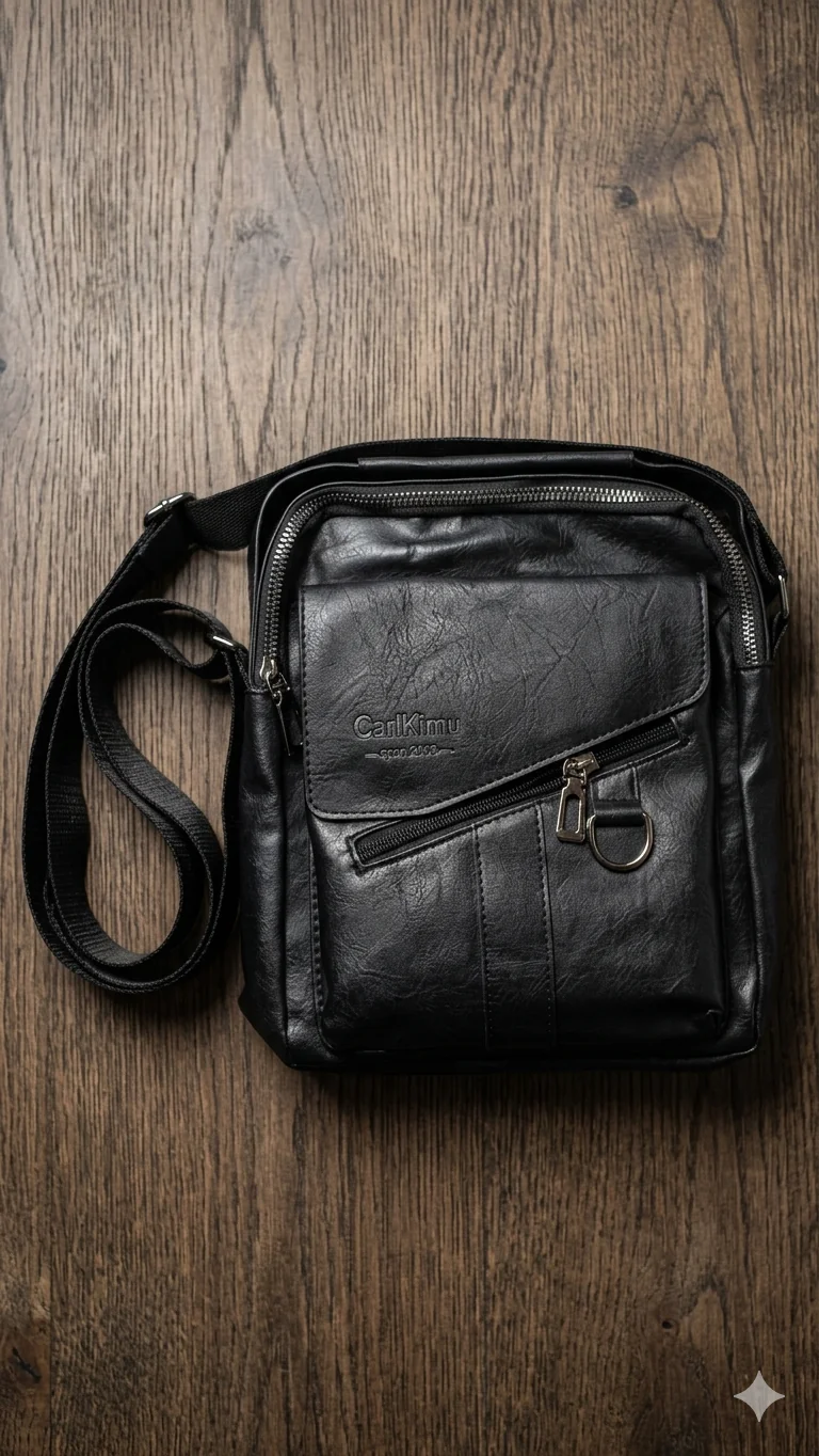 Kompakte Herren Umhängetasche in Leder-Optik (für Männer) – 26 x 21 cm