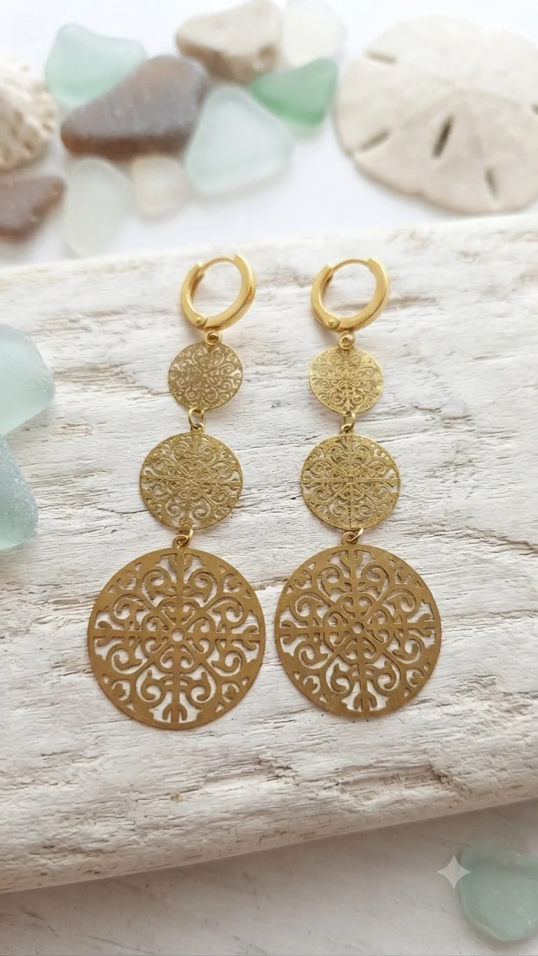 „Mandala Drop“ Gold 7,5 cm für Frauen