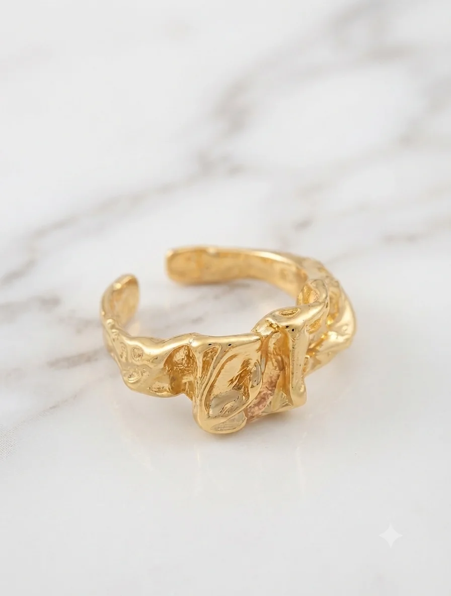 „Melted Lava“ (ca. 18 mm, Gold-Optik) für Frauen
