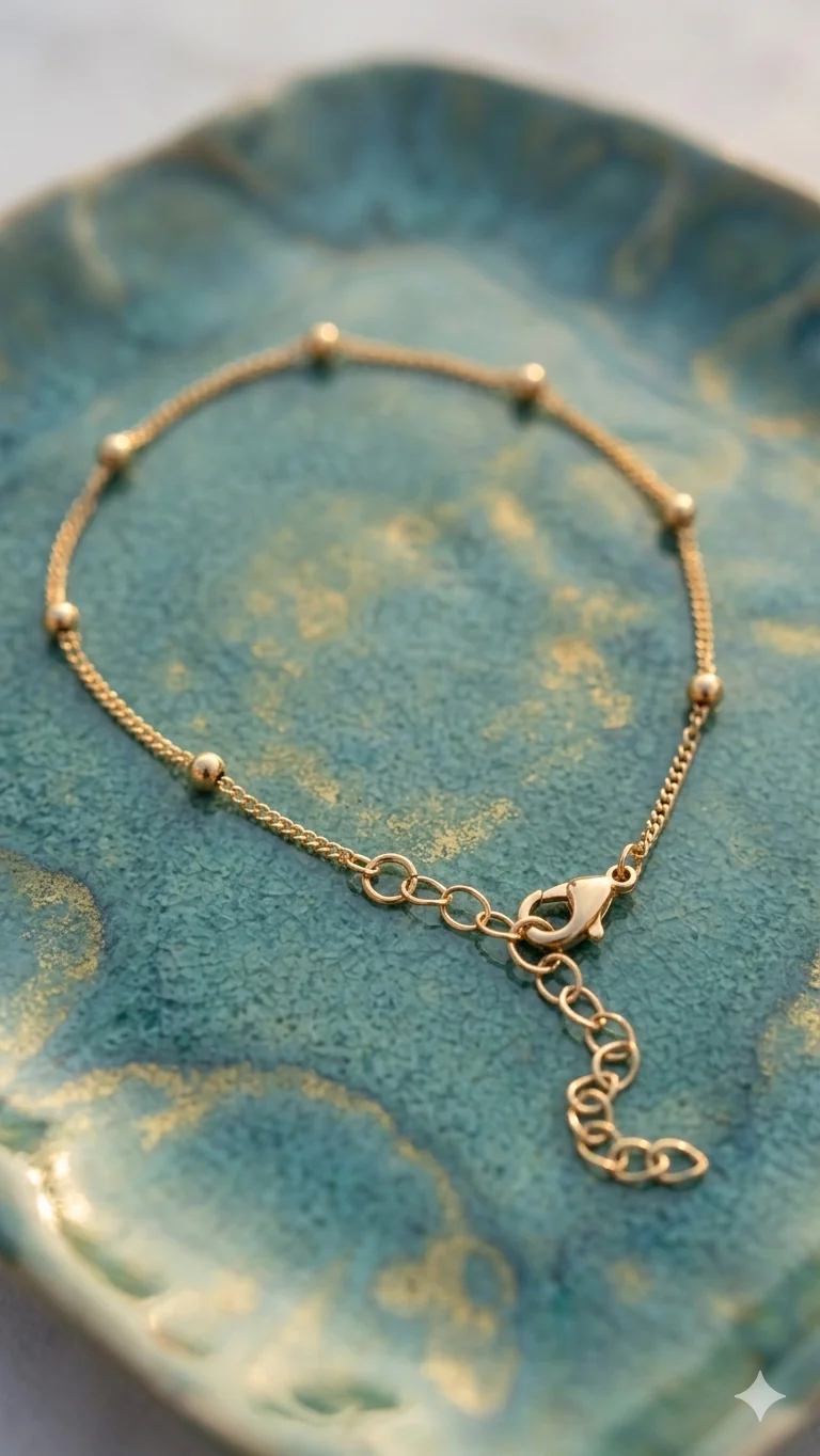 Minimalistisches Frauen Armband „Pure Kugelkette“ – Gelbbrillant