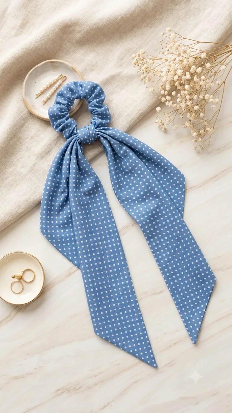 Polka-Dot Schal-Scrunchie „Mélanie“