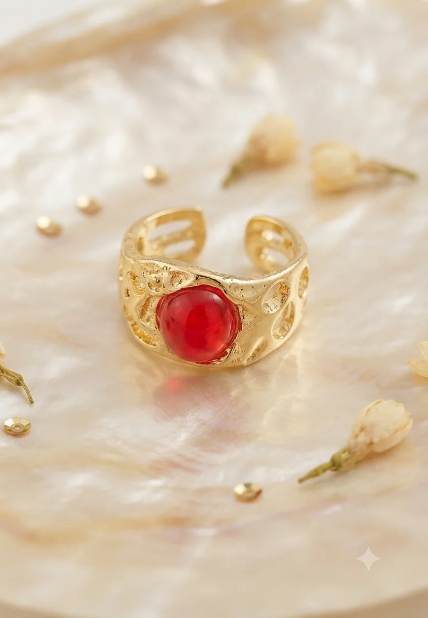 „Scarlet Lava“ Ring EU 57 für Frauen