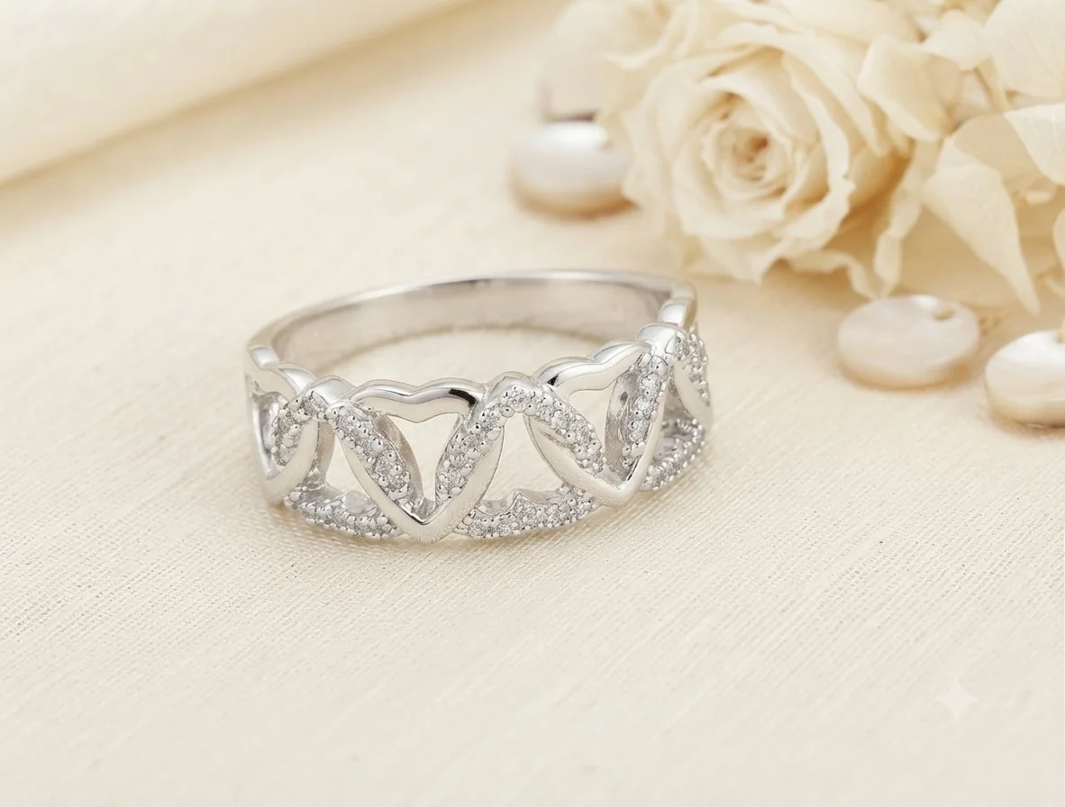 „Sparkling Hearts“ Ring EU 57 für Frauen