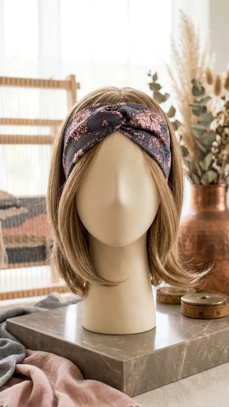 Stirnband mit floralem Muster & Twist-Knoten für Frauen