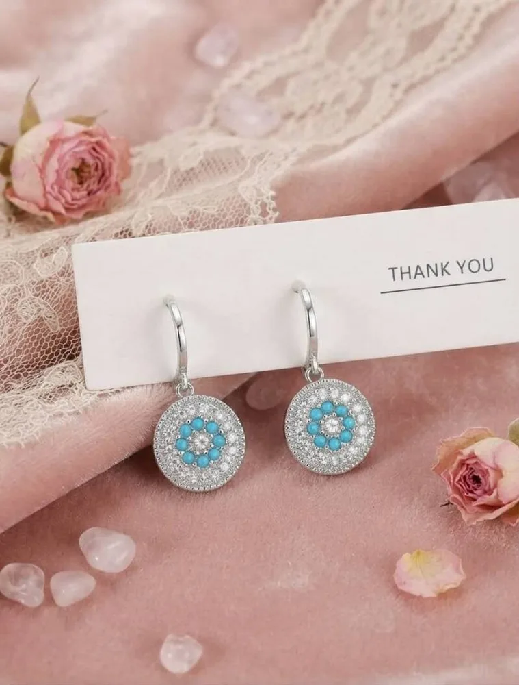 Zirkonia-Ohrringe „Mosaic Turquoise“ für Frauen